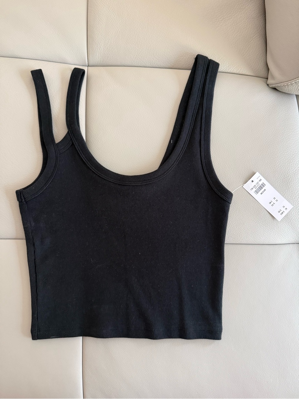 Abercrombie & Fitch Black Ribbed Double-Strap Crop Tank